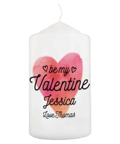 Personalised Be My Valentine Pillar Candle