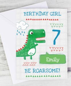 Personalised ‘Be Roarsome’ Dinosaur Card