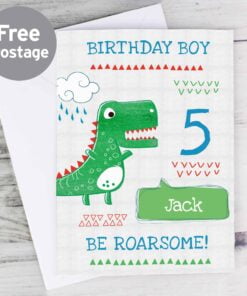 Personalised ‘Be Roarsome’ Dinosaur Card