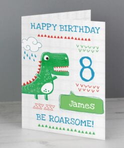 Personalised ‘Be Roarsome’ Dinosaur Card