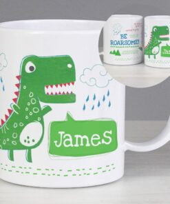 Personalised Be Roarsome Dinosaur Plastic Mug