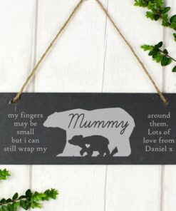 Personalised Bear Slate Door Plaque