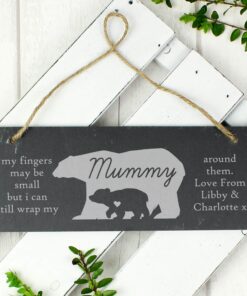 Personalised Bear Slate Door Plaque