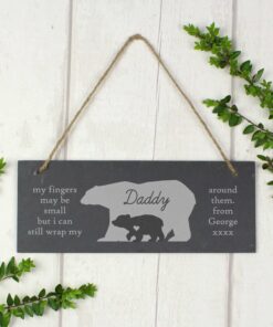 Personalised Bear Slate Door Plaque