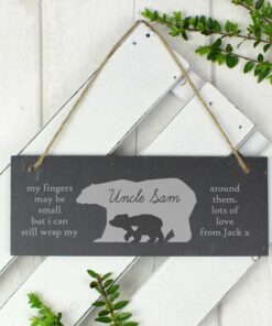 Personalised Bear Slate Door Plaque