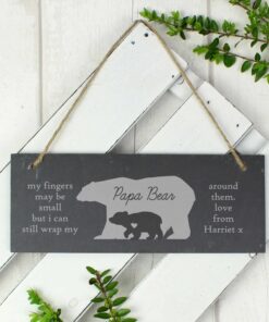 Personalised Bear Slate Door Plaque