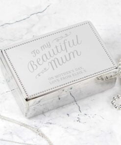 Personalised Beautiful Mum Rectangular Jewellery Box