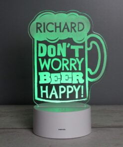 Personalised “”Beer Happy”” LED Colour Changing Light