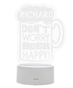 Personalised “”Beer Happy”” LED Colour Changing Light