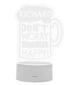 Personalised “”Beer Happy”” LED Colour Changing Light
