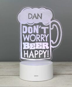 Personalised “”Beer Happy”” LED Colour Changing Light