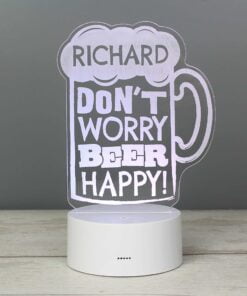 Personalised “”Beer Happy”” LED Colour Changing Light