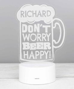 Personalised “”Beer Happy”” LED Colour Changing Light
