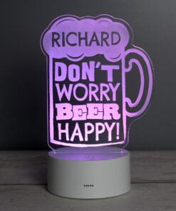 Personalised “”Beer Happy”” LED Colour Changing Light