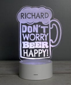 Personalised “”Beer Happy”” LED Colour Changing Light