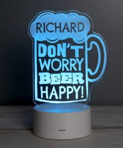 Personalised “”Beer Happy”” LED Colour Changing Light