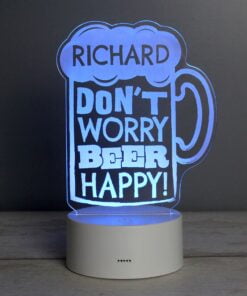 Personalised “”Beer Happy”” LED Colour Changing Light