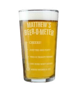 Personalised Beer-o-Meter Pint Glass