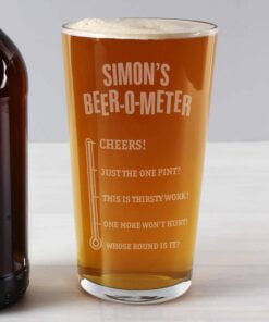 Personalised Beer-o-Meter Pint Glass