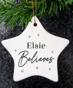 Personalised Believes Ceramic Star Decoration