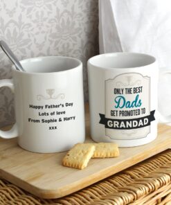 Personalised Best Dads Get Promoted to Mug