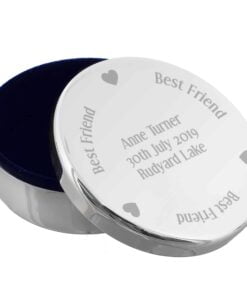 Personalised Best Friend Round Trinket Box
