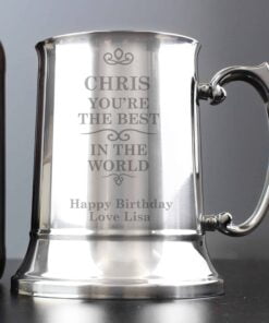 Personalised Best in the World Stainless Steel Tankard