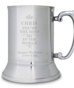Personalised Best in the World Stainless Steel Tankard