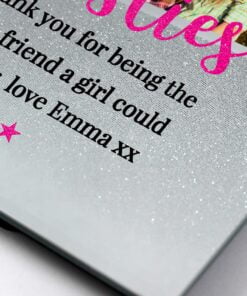 Personalised ‘Bestie’ 4×4 Glitter Glass Photo Frame