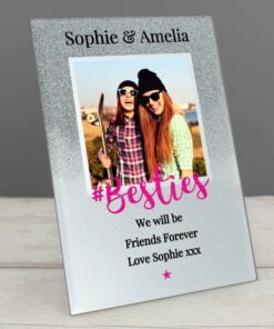 Personalised ‘Bestie’ 4×4 Glitter Glass Photo Frame