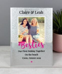 Personalised ‘Bestie’ 4×4 Glitter Glass Photo Frame