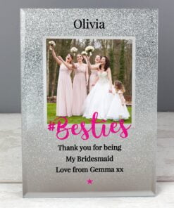 Personalised ‘Bestie’ 4×4 Glitter Glass Photo Frame