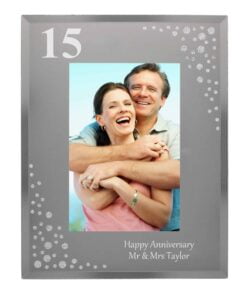Personalised Big Age 4×6 Diamante Glass Photo Frame