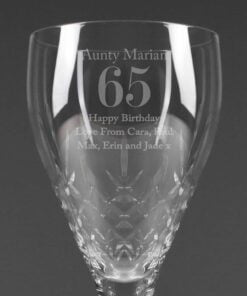 Personalised Big Age Cut Crystal Wine Glass