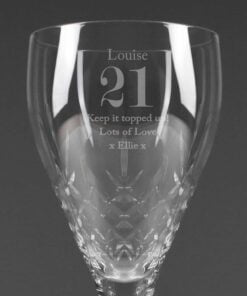 Personalised Big Age Cut Crystal Wine Glass