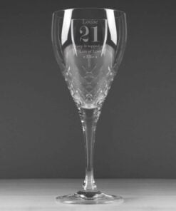Personalised Big Age Cut Crystal Wine Glass