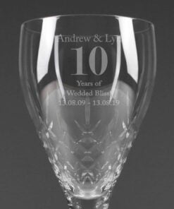 Personalised Big Age Cut Crystal Wine Glass