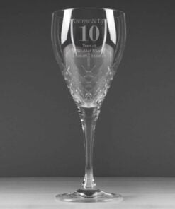 Personalised Big Age Cut Crystal Wine Glass