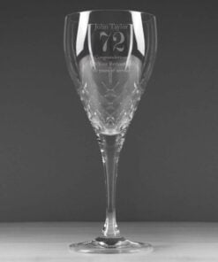 Personalised Big Age Cut Crystal Wine Glass
