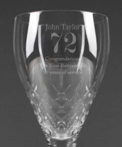 Personalised Big Age Cut Crystal Wine Glass