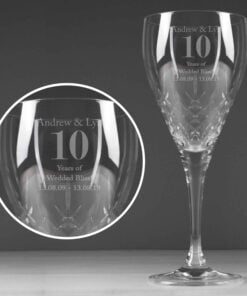 Personalised Big Age Cut Crystal Wine Glass