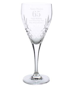 Personalised Big Age Cut Crystal Wine Glass