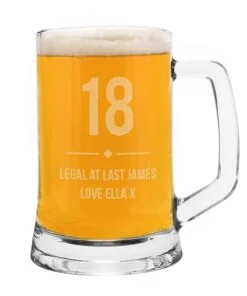Personalised Big Age Glass Pint Stern Tankard