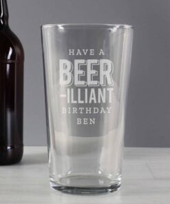 Beer-Illiant Birthday Pint Glass