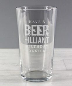 Beer-Illiant Birthday Pint Glass