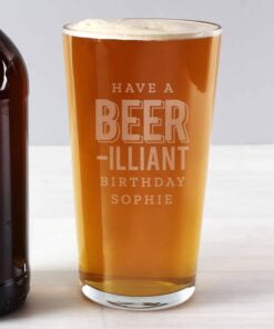 Beer-Illiant Birthday Pint Glass