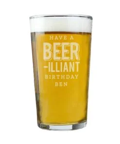 Beer-Illiant Birthday Pint Glass