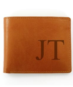 Personalised Big Initials Tan Leather Wallet