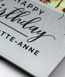 Personalised Birthday 4×4 Glitter Glass Photo Frame