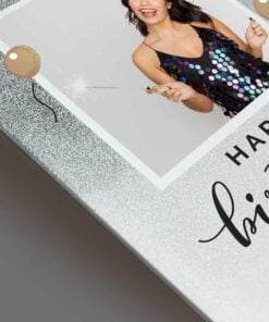 Personalised Birthday 4×4 Glitter Glass Photo Frame